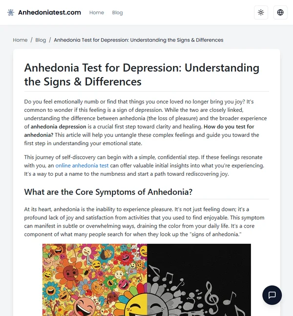 Anhedonia Test for Depression: Understanding the Signs & Differences