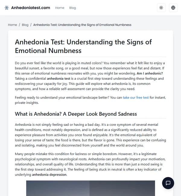 Anhedonia Test: Understanding the Signs of Emotional Numbness
