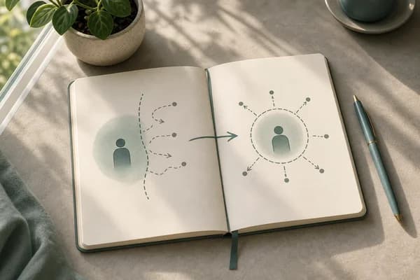 A calm mood map on a desk