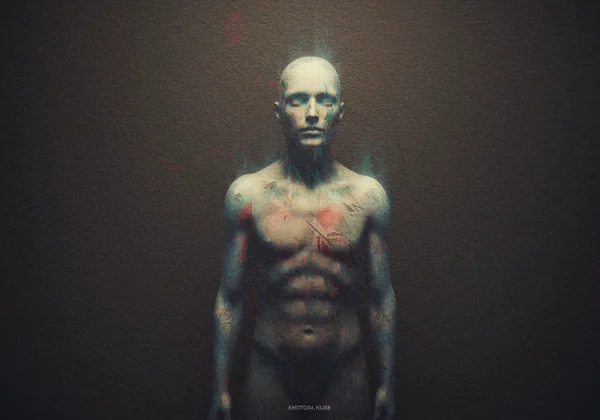Visualizing emotional numbness or a flat emotional state.