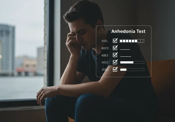 Person feeling numb, considering a self-assessment test
